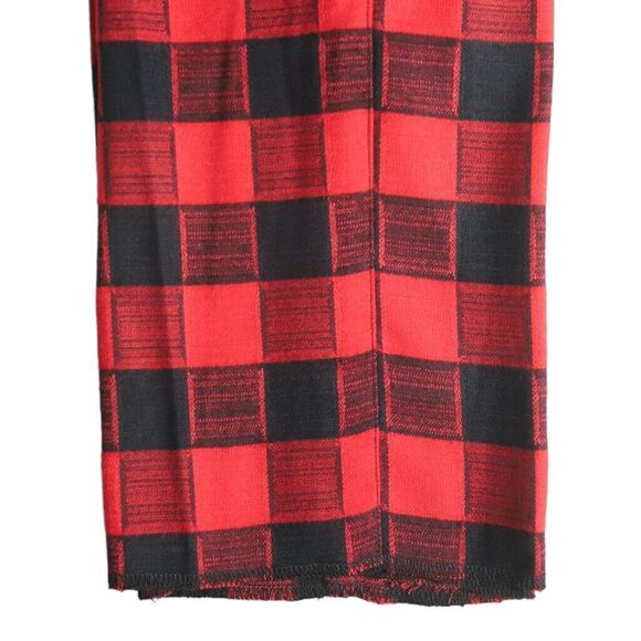 Mens Gurkha Pants Red Black Plaid Check Slim Straight High Waist Flat Front 34 - Picture 7 of 7